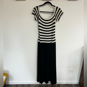 Vintage Joseph Ribkoff Couture Striped Maxi Dress